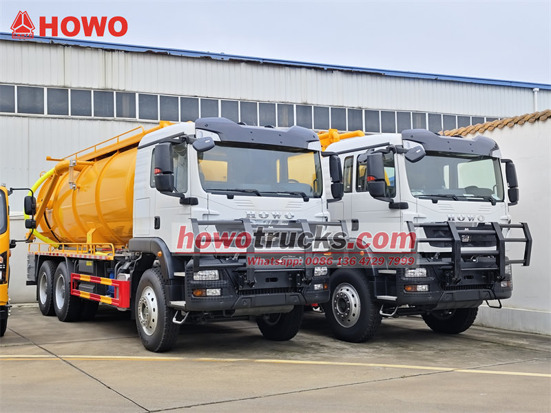 HOWO heavy duty vacuum tank trucks for export