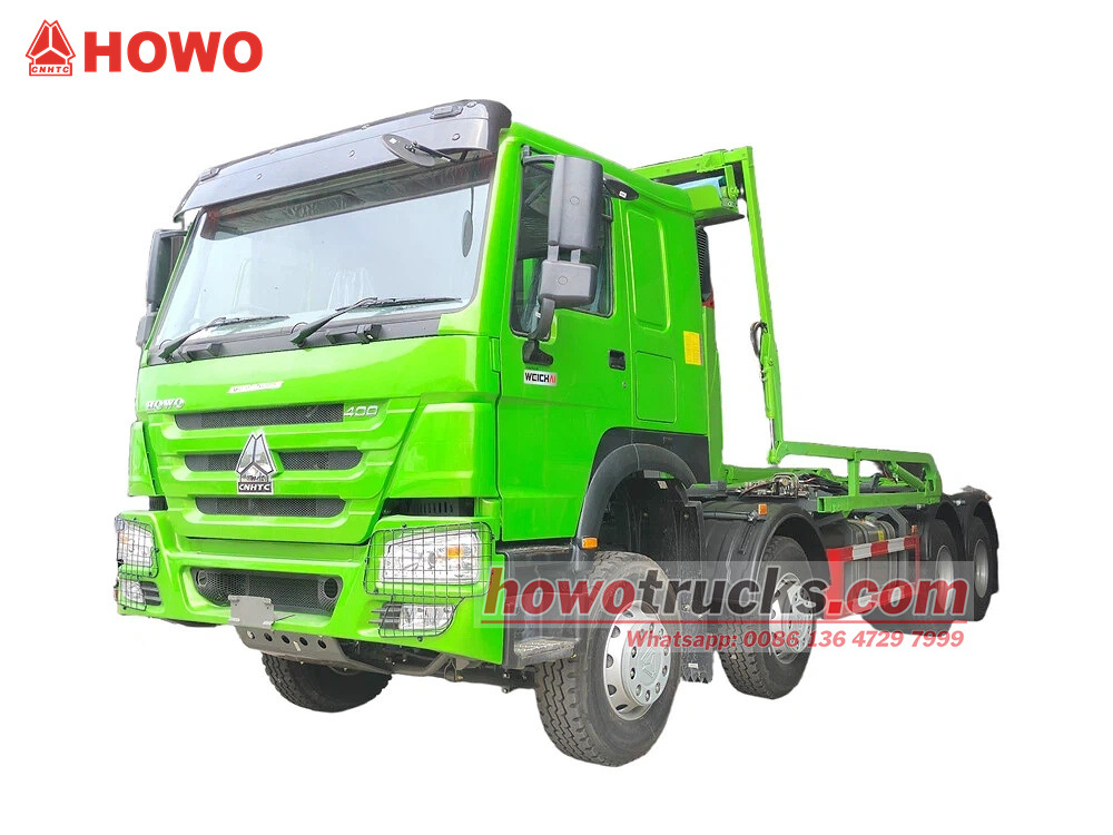 HOWO 8X4 RHD hook lift truck mounted tarp system
