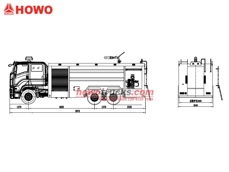 Howo fire foam tanker truck