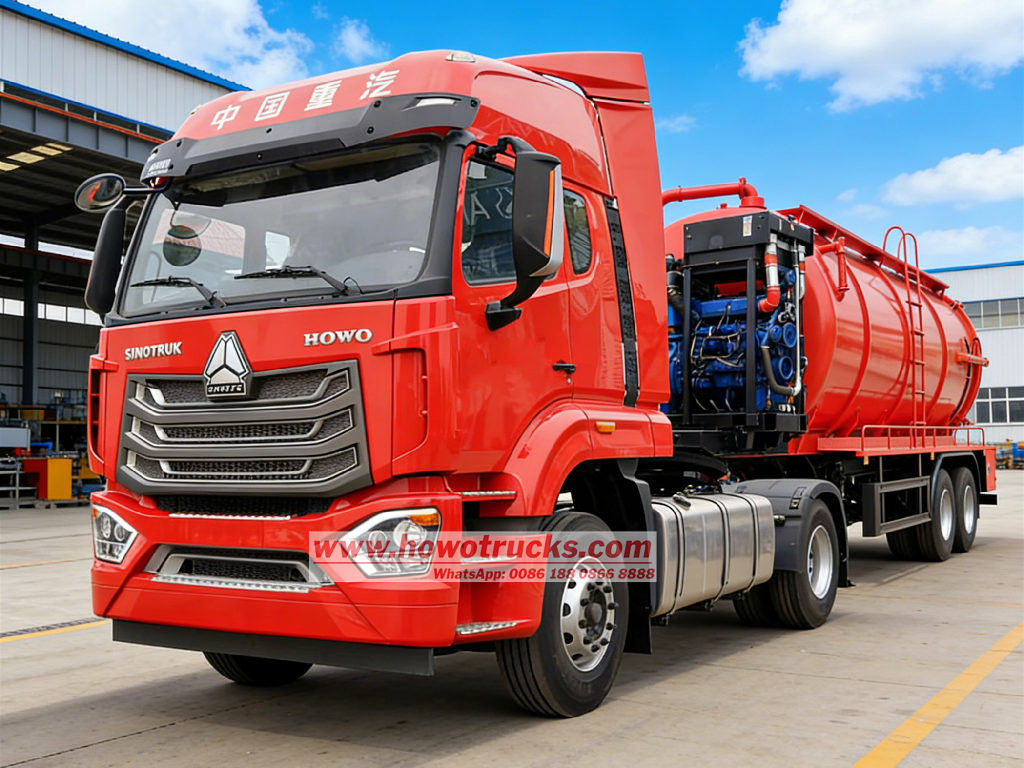 Howo prime mover with Vacuum Tanker semitrailer