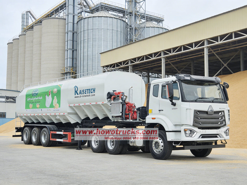 Howo tractor head with feed semitrailer